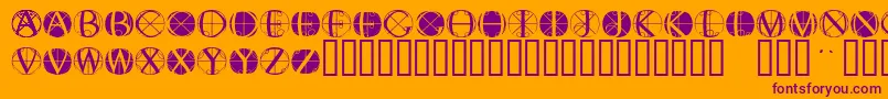 fuente Fisheyebuttons2 – Fuentes Moradas Sobre Fondo Naranja