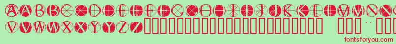 フォントFisheyebuttons2 – 赤い文字の緑の背景