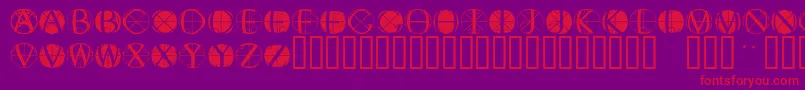 Fisheyebuttons2 Font – Red Fonts on Purple Background