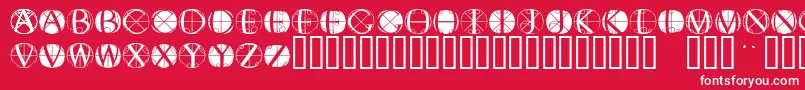 フォントFisheyebuttons2 – 赤い背景に白い文字