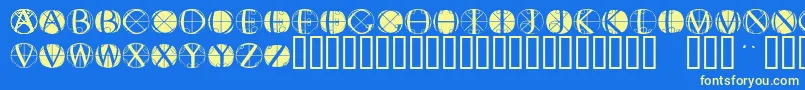 Fisheyebuttons2 Font – Yellow Fonts on Blue Background