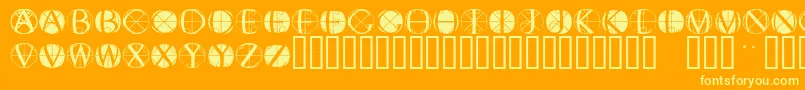 Fisheyebuttons2 Font – Yellow Fonts on Orange Background