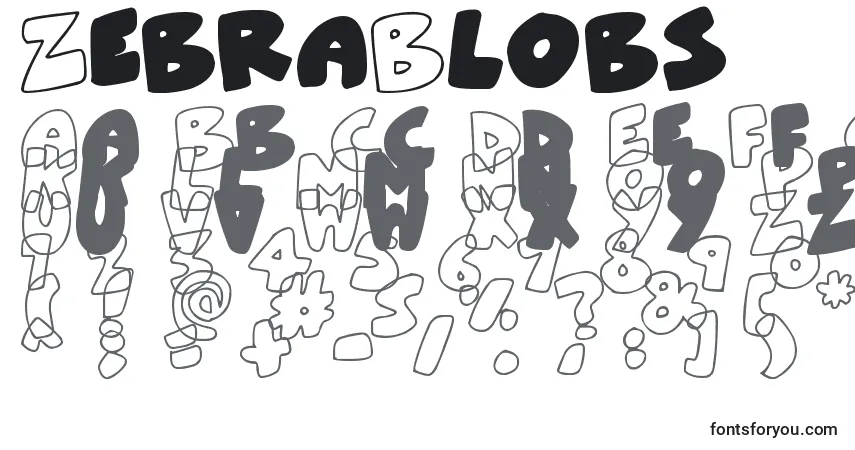 Шрифт ZebraBlobs – алфавит, цифры, специальные символы