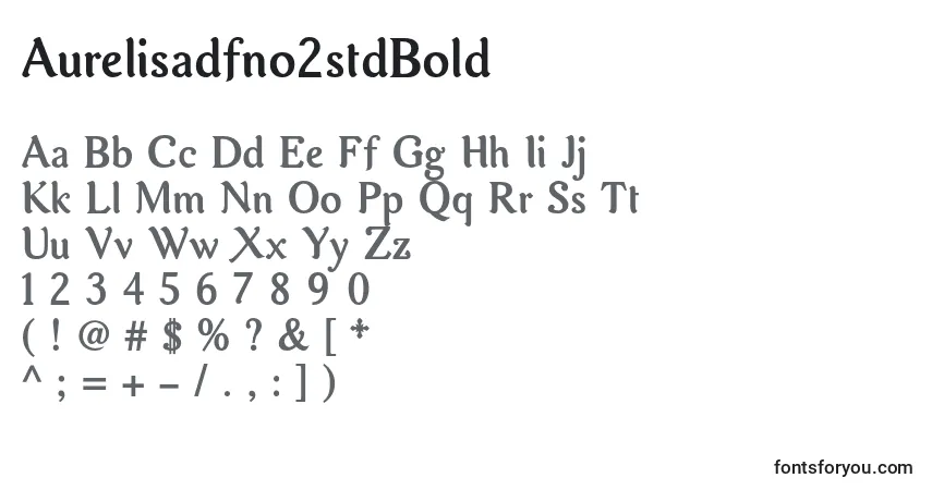 A fonte Aurelisadfno2stdBold – alfabeto, números, caracteres especiais