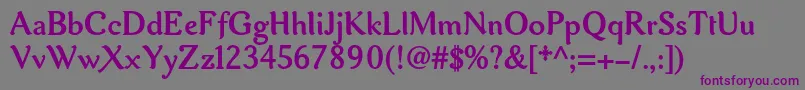 Шрифт Aurelisadfno2stdBold – фиолетовые шрифты на сером фоне
