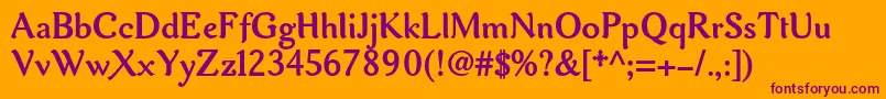 Aurelisadfno2stdBold Font – Purple Fonts on Orange Background