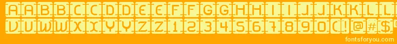 U2Metalona Font – Yellow Fonts on Orange Background