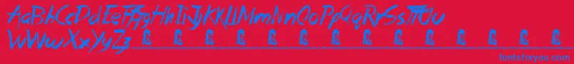 DeadIsland Font – Blue Fonts on Red Background