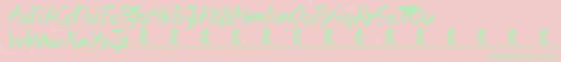 DeadIsland Font – Green Fonts on Pink Background