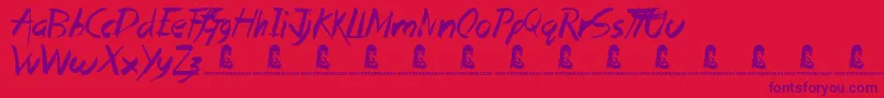 Шрифт DeadIsland – фиолетовые шрифты на красном фоне