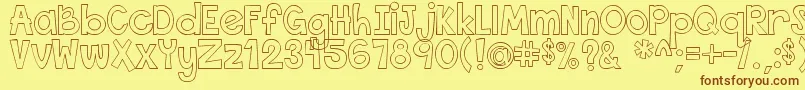 ThisFontIsEmpty1 Font – Brown Fonts on Yellow Background