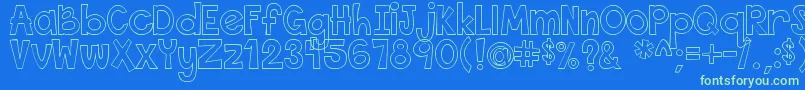 ThisFontIsEmpty1 Font – Green Fonts on Blue Background