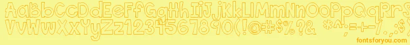 ThisFontIsEmpty1 Font – Orange Fonts on Yellow Background