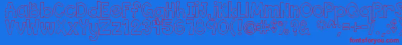 フォントThisFontIsEmpty1 – 赤い文字の青い背景