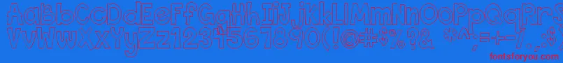 ThisFontIsEmpty1-Schriftart – Rote Schriften auf blauem Hintergrund