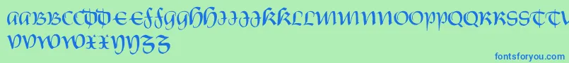 CarnovstineRegular Font – Blue Fonts on Green Background