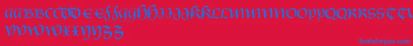 CarnovstineRegular Font – Blue Fonts on Red Background