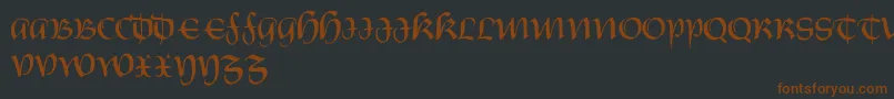 CarnovstineRegular-fontti – ruskeat fontit mustalla taustalla