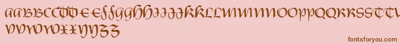 CarnovstineRegular-Schriftart – Braune Schriften auf rosa Hintergrund