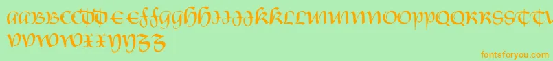 CarnovstineRegular Font – Orange Fonts on Green Background