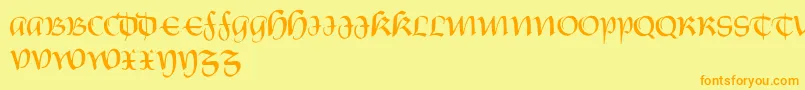 CarnovstineRegular Font – Orange Fonts on Yellow Background