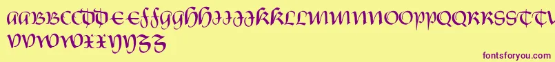 CarnovstineRegular Font – Purple Fonts on Yellow Background