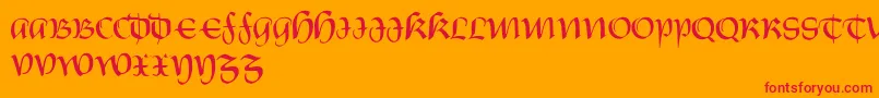CarnovstineRegular Font – Red Fonts on Orange Background