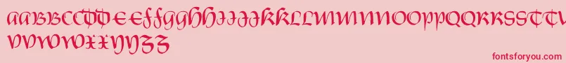 fuente CarnovstineRegular – Fuentes Rojas Sobre Fondo Rosa