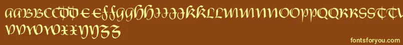 CarnovstineRegular Font – Yellow Fonts on Brown Background