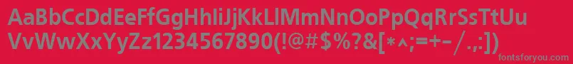 フォントFreeset90b – 赤い背景に灰色の文字