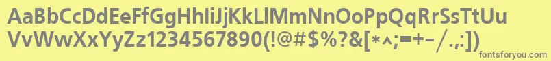 フォントFreeset90b – 黄色の背景に灰色の文字