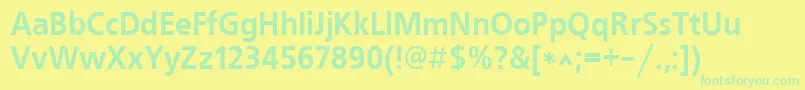 Шрифт Freeset90b – зелёные шрифты на жёлтом фоне