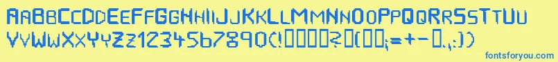 HousepipesNormal Font – Blue Fonts on Yellow Background