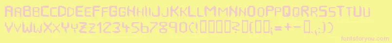 HousepipesNormal-Schriftart – Rosa Schriften auf gelbem Hintergrund