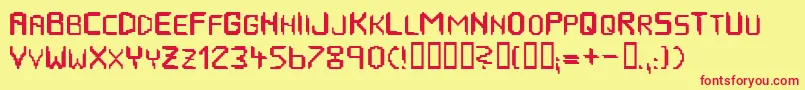 HousepipesNormal Font – Red Fonts on Yellow Background