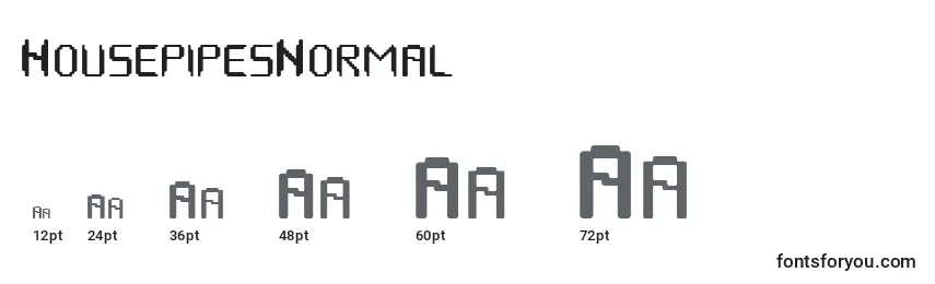 HousepipesNormal Font Sizes