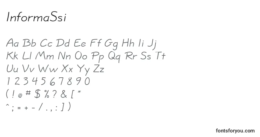 A fonte InformaSsi – alfabeto, números, caracteres especiais