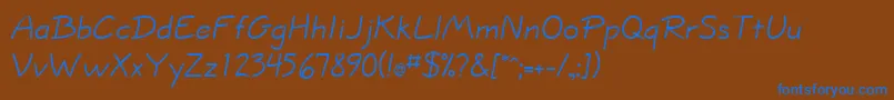 InformaSsi-Schriftart – Blaue Schriften auf braunem Hintergrund