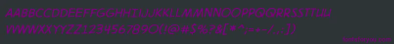 Шрифт Digitalstrip2bbItal – фиолетовые шрифты на чёрном фоне