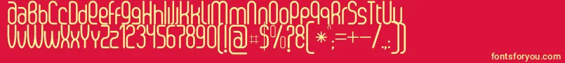 SenziRegular-Schriftart – Gelbe Schriften auf rotem Hintergrund