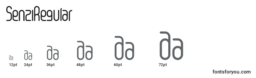 Размеры шрифта SenziRegular (83173)