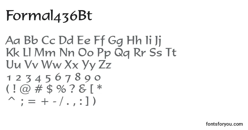 A fonte Formal436Bt – alfabeto, números, caracteres especiais