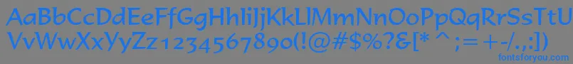 Formal436Bt-Schriftart – Blaue Schriften auf grauem Hintergrund
