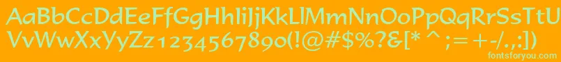 Formal436Bt Font – Green Fonts on Orange Background