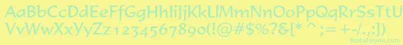 Formal436Bt Font – Green Fonts on Yellow Background