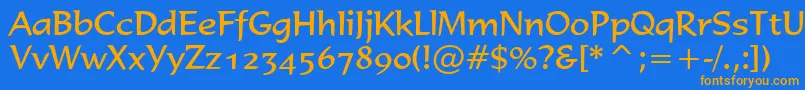 Formal436Bt Font – Orange Fonts on Blue Background