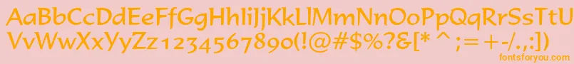 Formal436Bt-Schriftart – Orangefarbene Schriften auf rosa Hintergrund