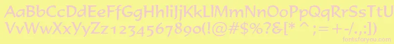 Formal436Bt Font – Pink Fonts on Yellow Background