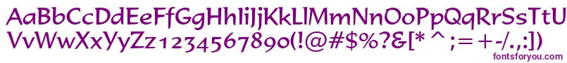 Czcionka Formal436Bt – fioletowe czcionki na białym tle