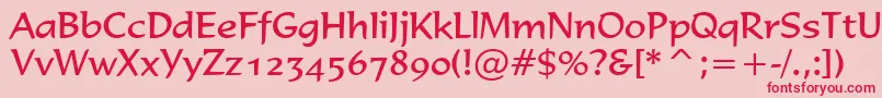 フォントFormal436Bt – ピンクの背景に赤い文字